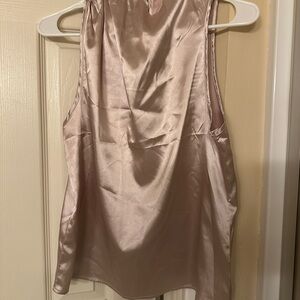 Satin Sleeveless Blouse in Blush Pink